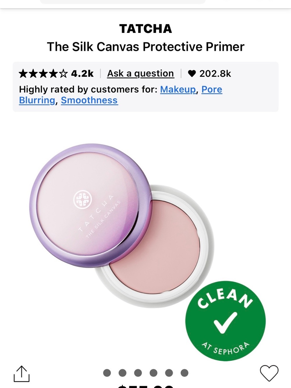Tatcha Silk Canvas Protective Primer — Lavender-Pink Compact